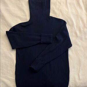 Old Navy Navy Blue Turtle Neck Sweater with Ribbed Detailing